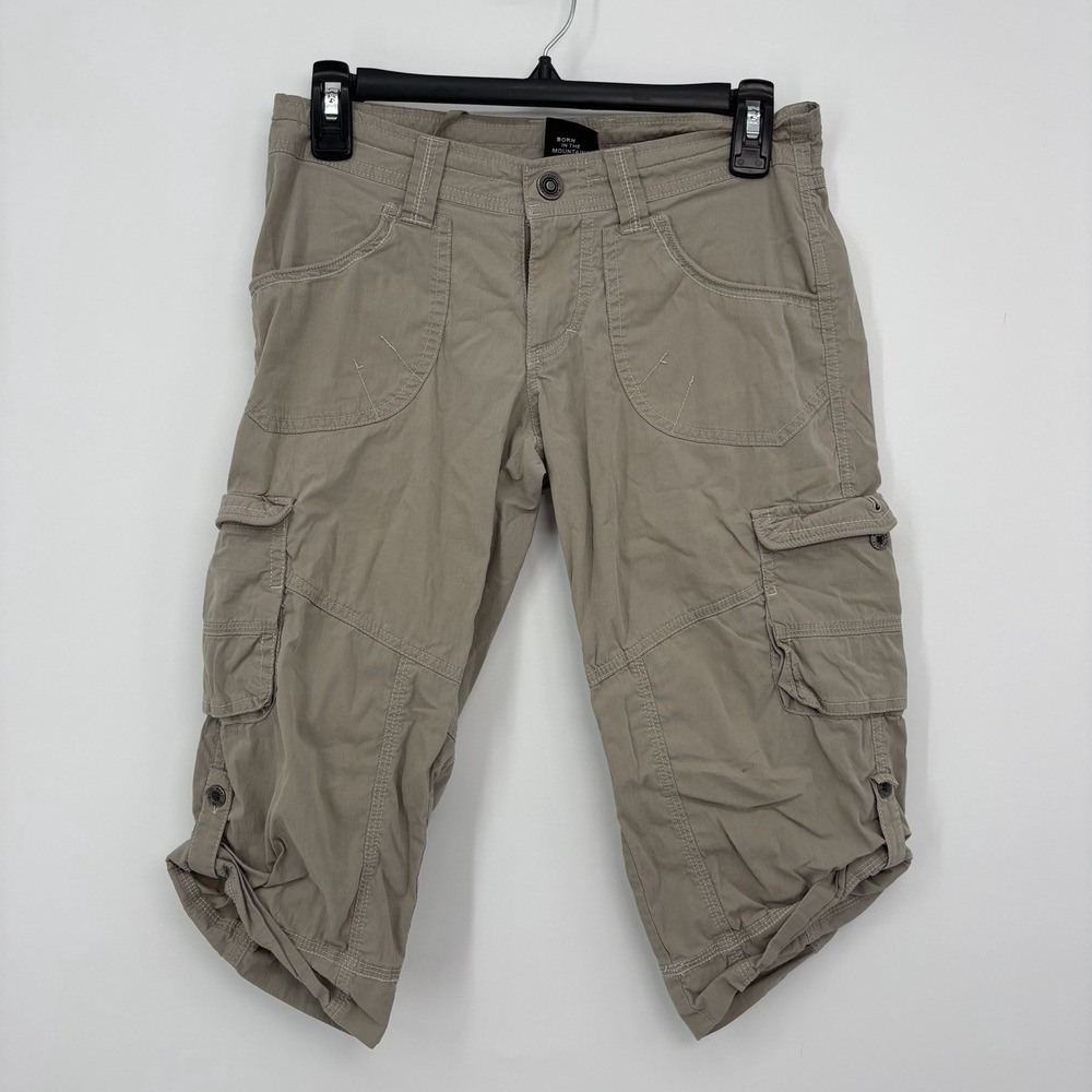 Kuhl Kontra Shorts Womens 2 Khaki Capri Cargo Hiking Outdoors Gorpcore Bermuda
